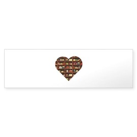 CafePress Book Lover Heart Shape Reading Club Bumper Sticker 10"x3" Rectangle Bumper Sticker Car Decal (10 Pack)