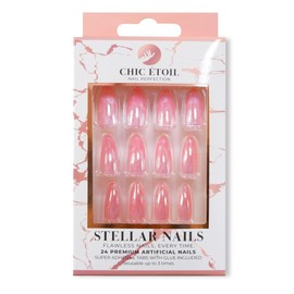 Chic Étoil Nail Perfection, Press-on Nails, Premium Quality, Seamless Application, Lightweight and Durable, Re-Usable for up to 2 Weeks (Rosy Ombre, standard)
