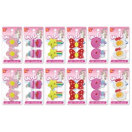 24 Pcs Hair Clips Handmade Cute Colorful Assorted Character Designed Hairpins Accessories Sets for Kids Girls Babies Teens Women All Ages (Candy)