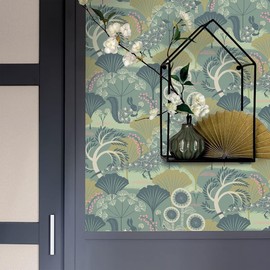 Livebor Floral Peel and Stick Wallpaper Vintage Floral Contact Paper 17.7inch x 118.1inch Floral Wallpaper Botanical Decorative Wallpaper Peel and Stick Self Adhesive Wallpaper for Bathroom Waterproof