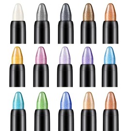 Set 15 Sombras en Barra Glitter Brillante Textura Cremosa Maquillaje para Ojos Colores brillantes Sombra de ojos Practica