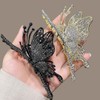 Jascatin 2pcs Metal Angel Butterfly Claw Irregular Rhinestone Shark Clamp