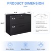 Yizosh 2 Drawer Black File Cabinet with Lock, Filing Cabinet