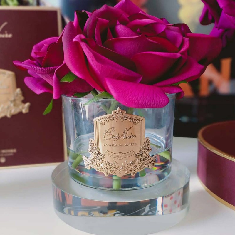 Cote Noire-Five Roses Carmine Red in Gold Badge Burgundy Box