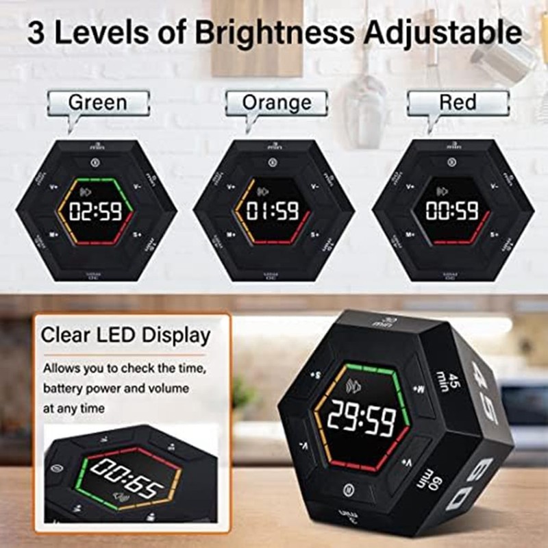 1 PCS Pomodoro Productivity Black Plastic Time Management Tool 3,