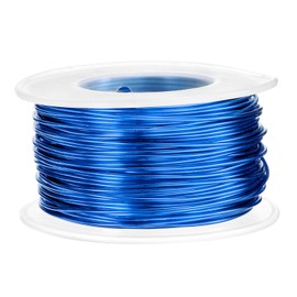 sourcing map 18 Gauge Aluminum Craft Wire 1.0mm 98.5ft Flexible Bendable Anodized Metal Jewelry Sculpting Wire for Jewelry Making Modelling Craft DIY, Sapphire Blue
