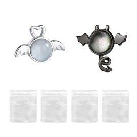 Engel und Teufel Women's Stud Earrings, 925 Silver, Hypoallergenic, Fashionable Stud Earrings, Asymmetrical Women's Earring Jewellery, Suitable Girls Women's Jewellery Stud Earrings, Silver