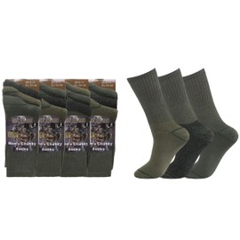 ARG 6 Pairs Men’s Army Military Sock Combat Boots Hiking Padded Thermal Warm Thick Cotton Rich Socks Size 6-11