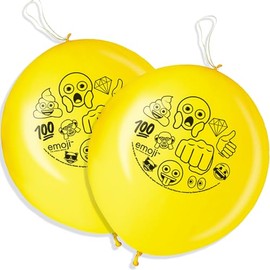 Emoji Punch Ball Balloons - 16", Yellow, 2 Pcs