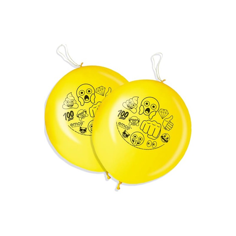 Emoji Punch Ball Balloons - 16", Yellow, 2 Pcs