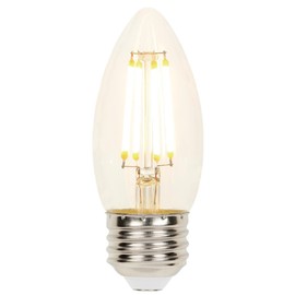 Westinghouse 4316900 60W Equivalent B11 Dimmable Clear Filament LED Light Bulb with Medium Base, Single Pack