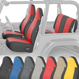 Diver Down Neoprene Seat Cover Set - Fits Jeep TJ 1997-2006 Wrangler - Front and Back Seat Set - Waterproof Custom Fit Seat Covers - Soft Padded Cushion Feel - Thermal Resistant - (Red, 97-02)