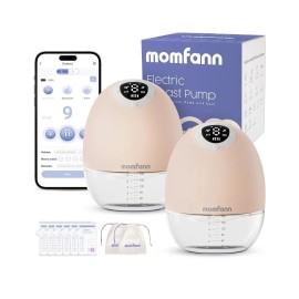 Momfann Breast Pump Wearable APP Control Portable Breastfeeding Pump Beige
