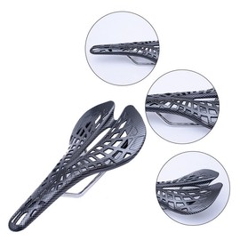 Ansimple Saddle, Bicycle, Road Bike, Cross Bike, Mountain Bike, Cycling, Sports Saddle, Spider Saddle, Mesh Saddle, Waterproof, Breathable, Lightweight (Carbon Tone)