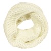 Bowbear Solid Color Warm Winter Knit Infinity Scarf, Off White_A