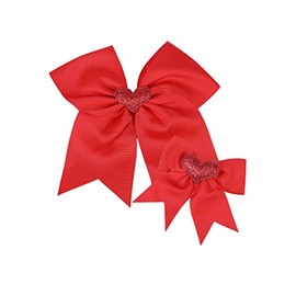 Valentines Bow Ponytail Holder Tie Cheerleader Girls Cheer Hair Bow Tie JHV06 (C1)