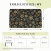 Fiokroo Winter Christmas Snowflakes Tablecloth with Elastic Edge for 4ft