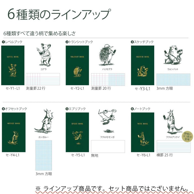 Kokuyo Se-Y4-L1 Surveying Field Notebook, 60th Anniversary Limited, Kangaroo, 40