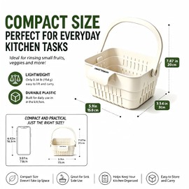 Foldable Hanging Sink Drain Basket for Kitchen (White)