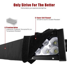 MICTUNING 52 inches Universal Straight and Curved LED Light Bar Cover - Water-Resistant, Windproof, Dustproof, Snowproof Scratch-Proof Protective Sleeve