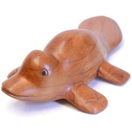 Brave Wings Hand Carved Wooden Animal ~ Platipus ~ OOAK Sculpture Figurine Statue Unique Table Decoration Home Decor Gift for Christmas and Birthdays ~ 4345