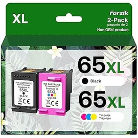 Forzik Remanufactured Ink Cartridges Replacement for HP Ink 65 65XL Black and Color Combo Pack Works with AMP 100 120 DeskJet 2620 2652 3700 3720 Envy 5020 5030 Printer(1 Black, 1 Color)
