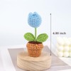 Lutoku Cute Knitted Flower Plant, Kawaii Handmade Crochet Flowers,Small Potted