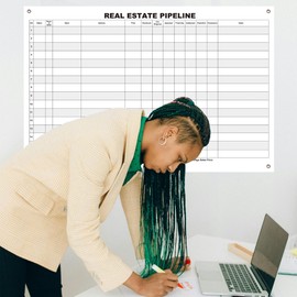 24" X 36" Real Estate Pipeline Dry Erase Board for Wall,Visual Realtor Transaction Tracking Whiteboard,Erasable Sales Status Board for Real Estate Agent,Laminated Reusable Realty Tracker Paper Poster