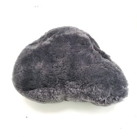 DUMI Sheepskin Bicycle Saddle Cover - Soft Grey Lambskin Bicycle Seat Cushion - Protects and Extends the Life of Your Bike Seat