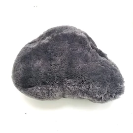 DUMI Sheepskin Bicycle Saddle Cover - Soft Grey Lambskin Bicycle Seat Cushion - Protects and Extends the Life of Your Bike Seat
