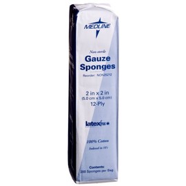 GAUZE,SPONGE,2"X2",12PLY,NS,LF,200/PK - 200 Each