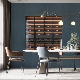 Wood Peel and Stick Wallpaper (19.6" x 118", 2 Pack, Light Texture, Navy) Waterproof and Easy to Clean Self-Adhesive Film for Any Surfaces and Furnitures