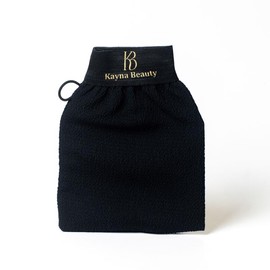 Moroccan Kessa Mitt Exfoliating Glove | Bath Glove | Exfoliating Mitt for Hammam Bath Gloves Shower Smooth Soap Personal Cleaning - Color: Black