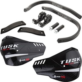 Tusk D-Flex Pro Adventure Handguards – Black Aluminum Bar/Black Shields – Universal Fit – Fits 1 1/8" Handlebars - Compatible with Yamaha Tenere 700 2021-2023-Compatible with KTM 790/890