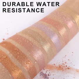 evpct Paleta De Maquillaje Iluminadora De 8 Colores Para Rostro, Iluminadores Y Luminizadores, Iluminador Profesional, Color Dorado, Barra Brillante Con Efecto Diamante, Contorno, Bronceador Y Paleta