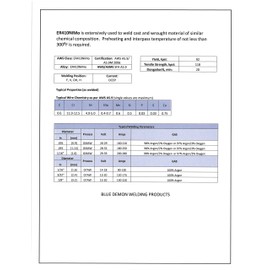 Blue Demon ER410NIMO x 1/8" x 36" x 10LB Box Martensitic Stainless Steel Tig Welding Rod