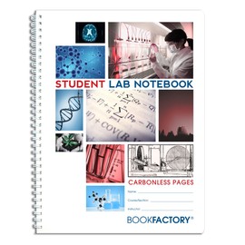 BookFactory Carbonless Student Lab Notebook - 75 Sets of Pages (8.5" X 11") (Duplicator) - Scientific Grid Pages, Durable Translucent Cover, Wire-O Binding (LAB-075-7GW-D (Student))