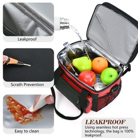 BAGNN Lunch Bag for Men/Women, Insulated Adult Lunch Box with Bottle Opener, Expandable Double Cooler Tote for Work/Picnic/Beach-16L (Red)