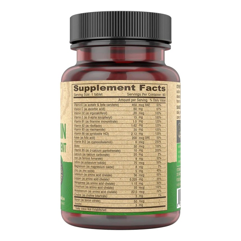 Multivitaminico Deva Completo Minerales Vegano 90 Tabletas Sabor Sin Sabor