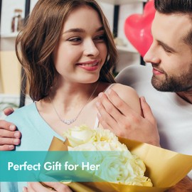 Moissanite Necklace for Women, 4.5 Carat Lab Created Diamond Pendant, Anniversary or Wedding Necklace for Wife, Elegant Sterling Silver Gift for Her, Birthday or Christmas Jewelry