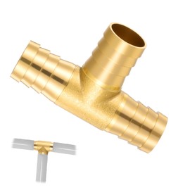 Giantree T-Schlauchverbinder, 19mm 3-Wege Messing Schlauchverbinder, T-Schlauchverbindersourcing T-förmige Fittings für Luft Wasser Gas Öl Rohr Druckluftschlauch