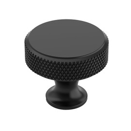 Coinkoly 10 Pack 1-1/5"(30mm) Matte Black Knurled Cabinet Knobs for Dresser Kitchen Knobs for Cabinets Single Hole Cabinet Pulls Hardware