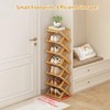YYW Bamboo Shoe Rack for Entryway,Installation-Free and Foldable Vertical Shoe