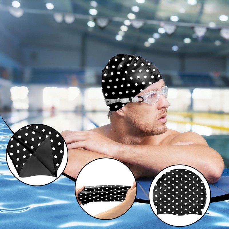 Deokke Silicone Swim Cap Soft Waterproof Durable Swimming Caps Non-Slip
