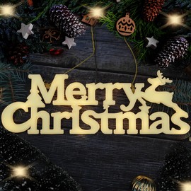 Merry Christmas Sign, 11" Merry Christmas Lighted Sign for Christmas Decorations, Christmas Hanging Sign Ornaments for Holiday Xmas Door Wall Tree Decorations Indoor Outdoor