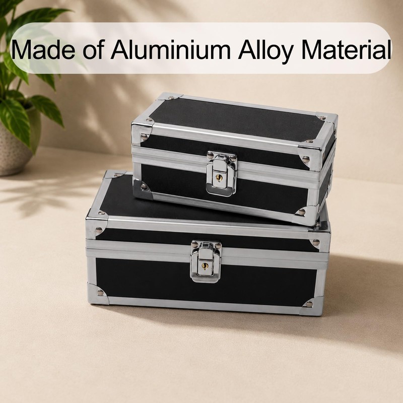 Large Size Lockable Cash Box, Alum Alloy, 1-Row Tray, for