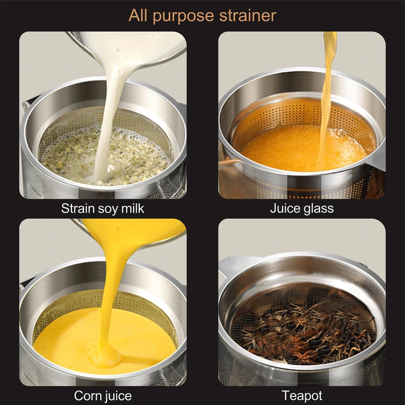 Abdodar 50oz Glass Oil Strainer Container with Fine Mesh Strainer