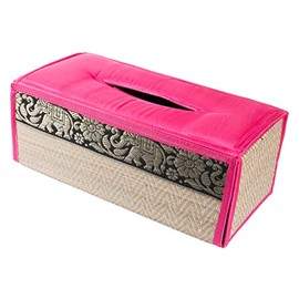 Handmade Tissue Box Case Cover - Eco Friendly Materials (Pink Fuchsia)