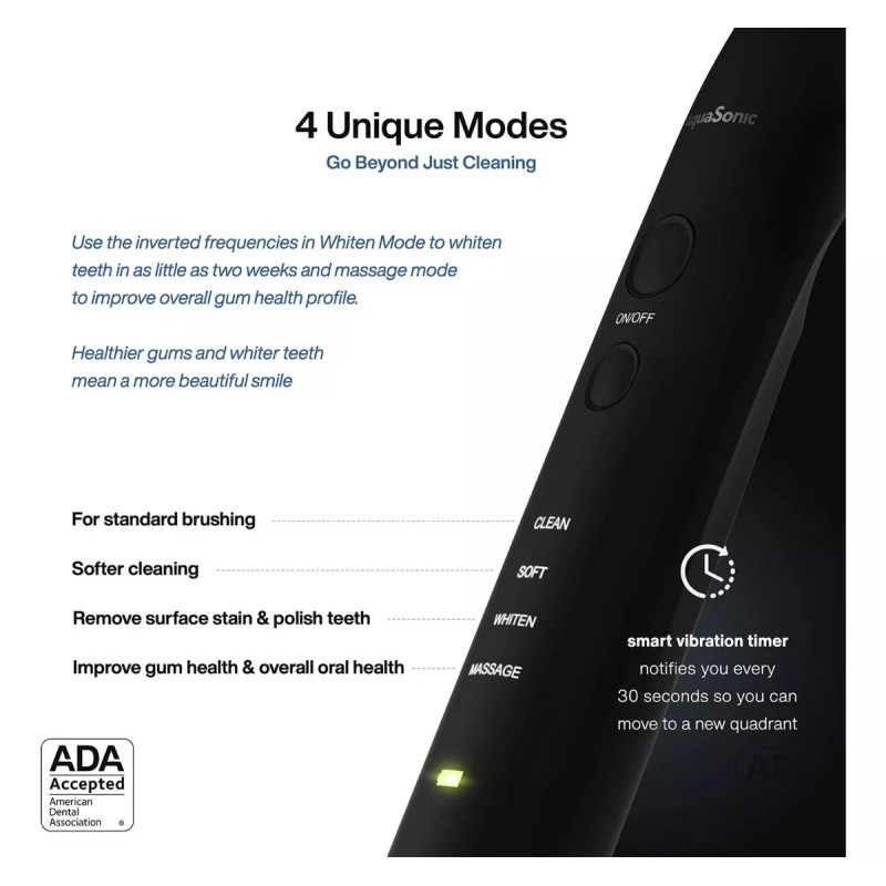 Aquasonic Cepillo De Dientes Aquasonic Serie Utlra Color Negro