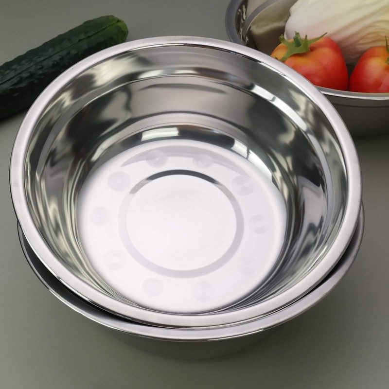 Dehouse Metal Mixing Bowls, Stainless Steel Serving Bowl, Set of